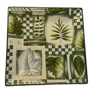 Tabletops Unlimited Green Kingswood Leaf 10” Ceramic Plate
